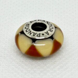 Genuine Pandora Brown Amber Captivating Triangles Murano Charm